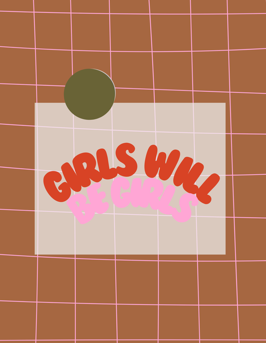 Bügelbild "Girls will be girls"