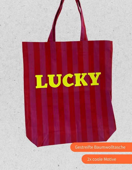 Gestreifte Tasche | Lucky | Pink / Rot