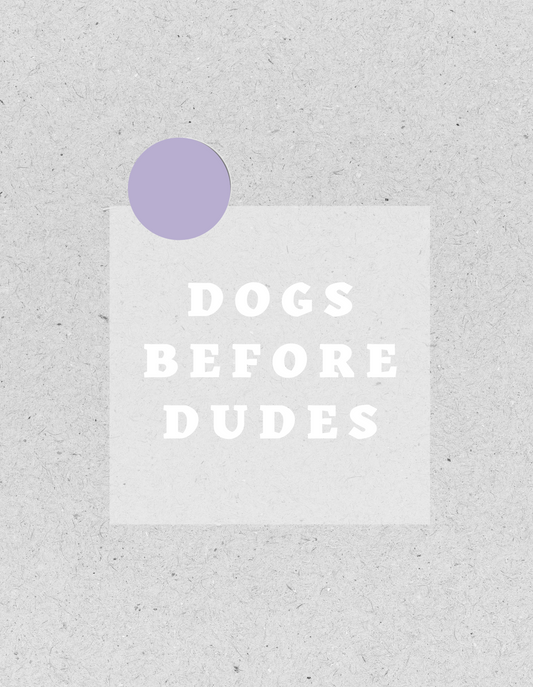 Bügelbild "Dogs before Dudes" | weiß