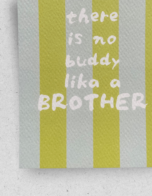 Postkarte "There is no buddy like a brother" | Strukturpapier