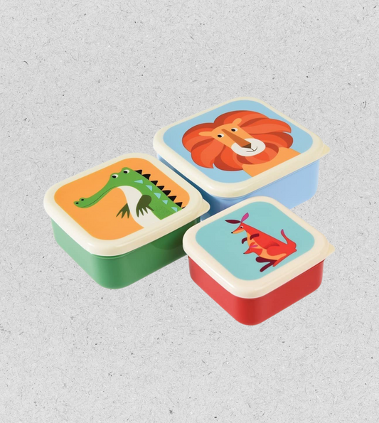 Snack Boxen "Colourful Creatures" | 3 Stück | BPA-freier Kunststoff