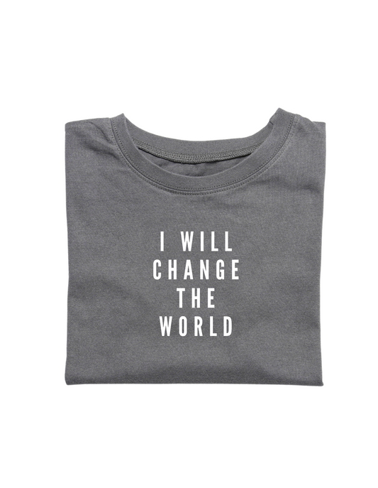 Bügelbild "I WILL CHANGE THE WORLD" | weiß