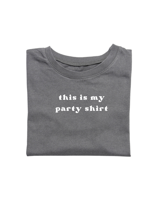 Bügelbild "this is my party shirt" | Kids weiß