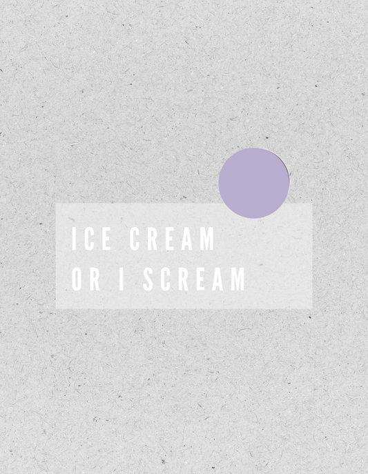 Bügelbild "ICE CREAM OR I SCREAM" | weiß