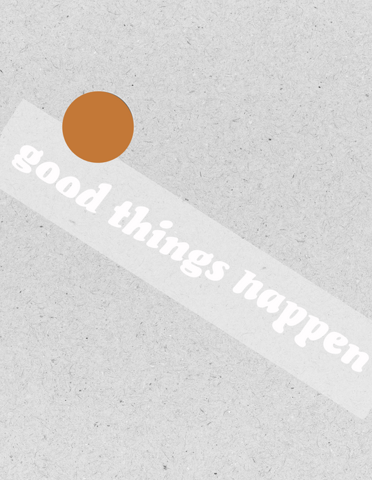 Bügelbild "good things happen" | weiß