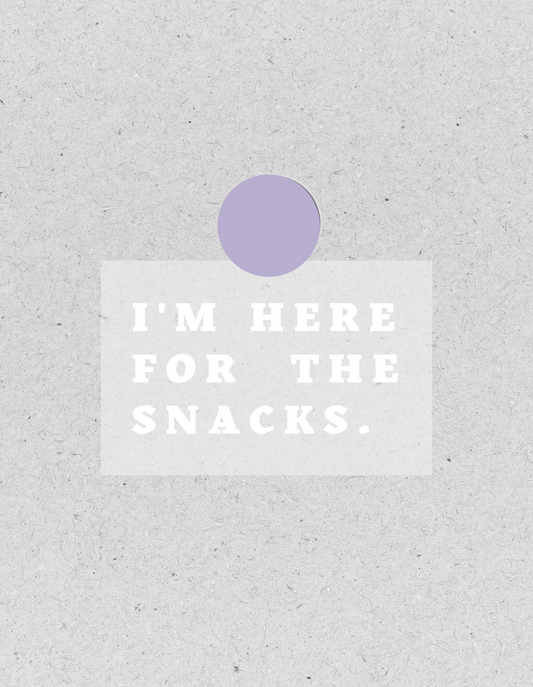 Bügelbild "I'M HERE FOR THE SNACKS" | Kids | weiß